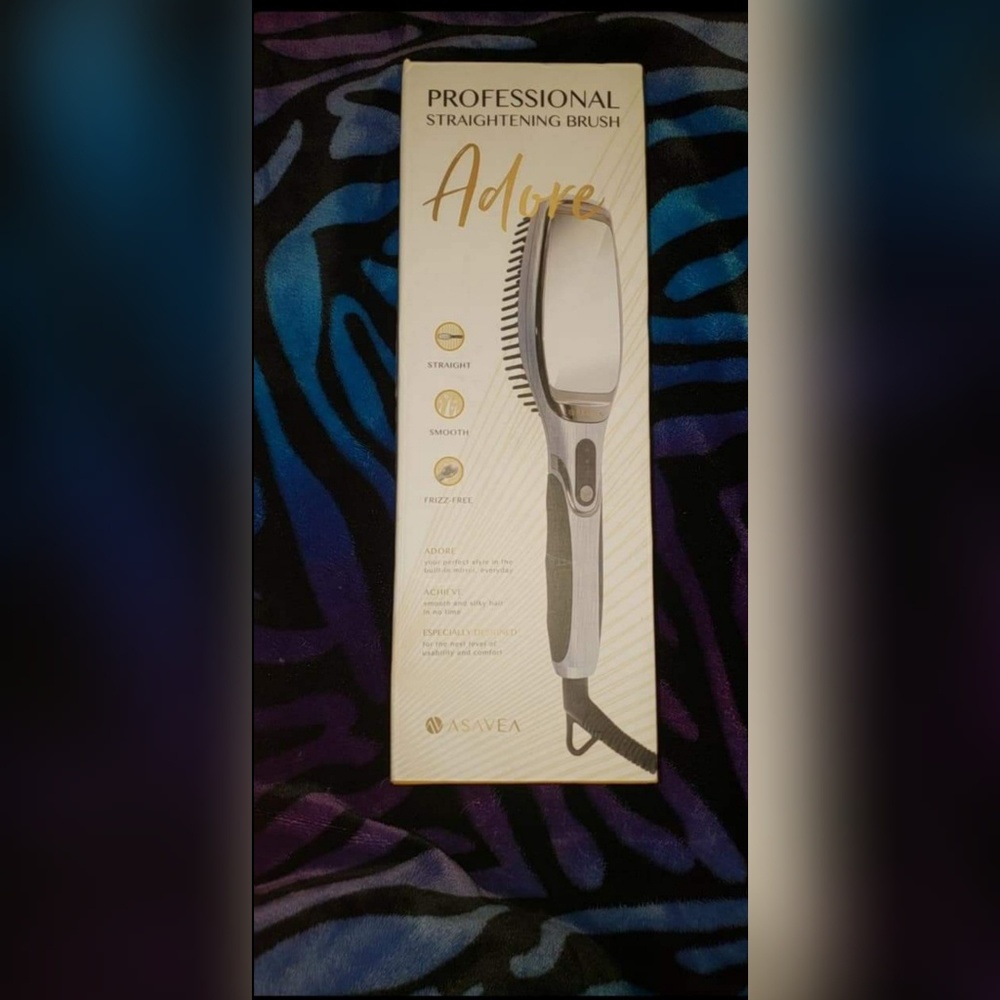 Hair brush straightener